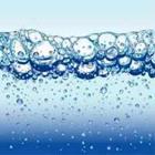 Blauw water bubbels